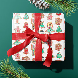 Papel De Presente Biscoitos Cute Natal Festa Nozes 