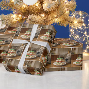 Papel De Presente Biscoitos de Açúcar de Natal Com Nariz de Cachorro