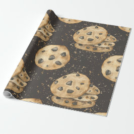 Papel De Presente Biscoitos de aquarela com chocolate para o anivers