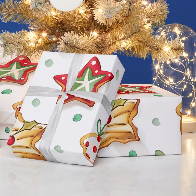 Papel De Presente Biscoitos de Férias Brilhantes e Alegres (Feriados)