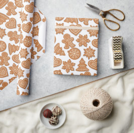 Papel De Presente Biscoitos de Gengibre de Natal