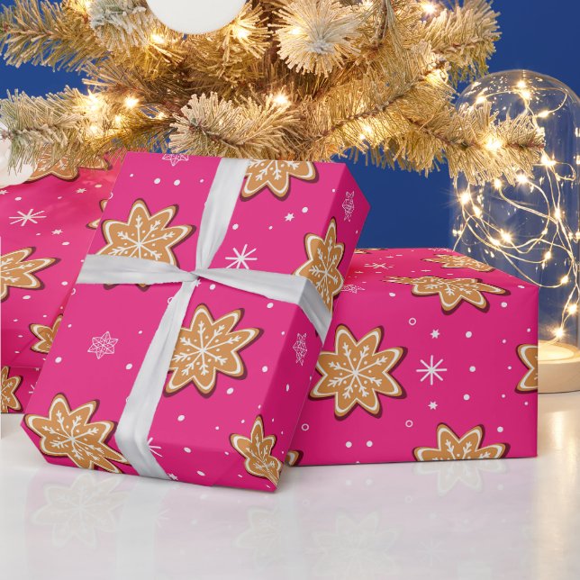 Papel De Presente Biscoitos de Gengibre de Natal Modernos   (Feriados)