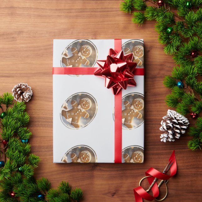 Papel De Presente Biscoitos de Gengibre Homens Natal Caprichoso (Presente de Natal)