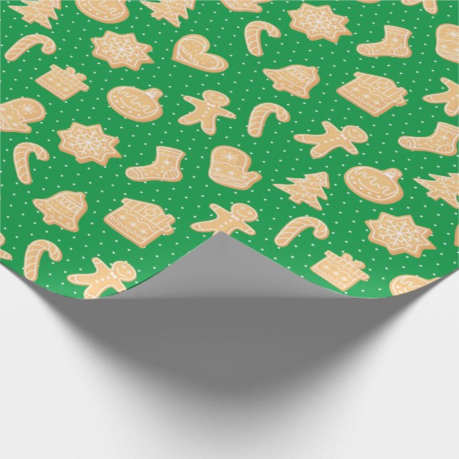 Papel De Presente Biscoitos de Gingermore bonitos Padrão de Natal Ve (Ponta)