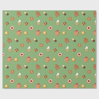 Papel De Presente Biscoitos de Natal Adoráveis Feliz Férias Biscoito
