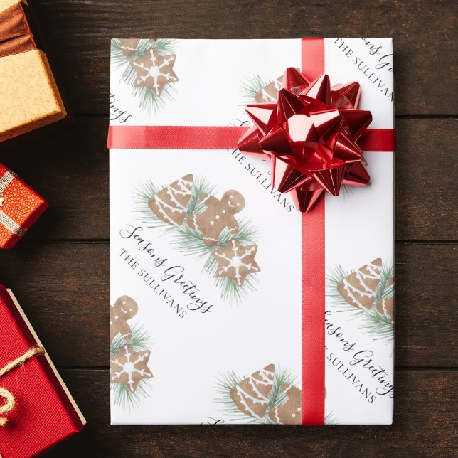 Papel De Presente Biscoitos de Natal Personalizados (Criador carregado)