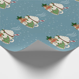 Papel De Presente Biscoitos do chocolate quente e do pão-de-espéci
