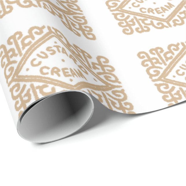 Papel De Presente Biscoitos saborosos do creme do creme (Ponta do rolo)