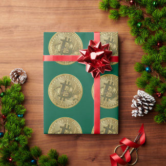 Papel De Presente Bitcoin Green Wrapping Paper
