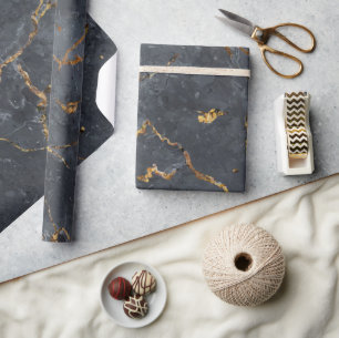 Papel De Presente Black and gold luxury marble texture