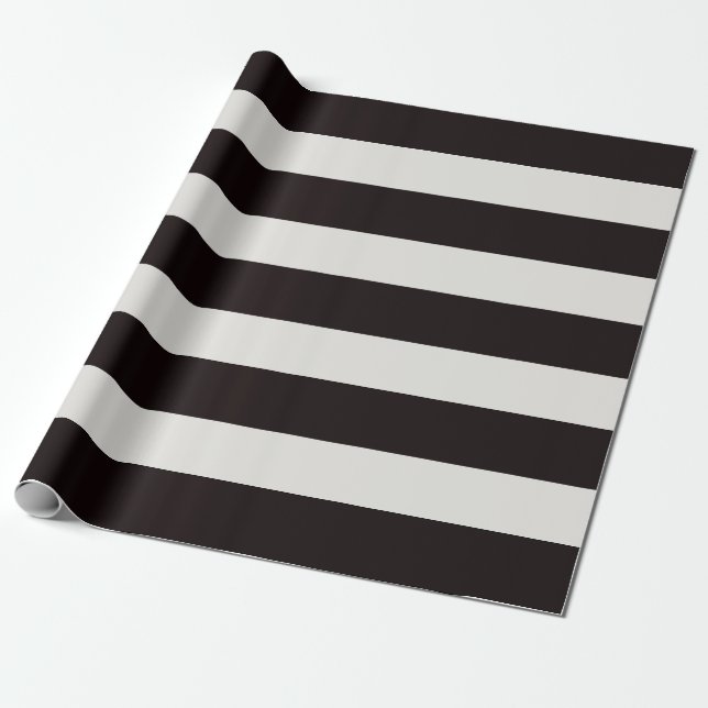 Papel De Presente Black and White Awning Stripes (Desenrolado)