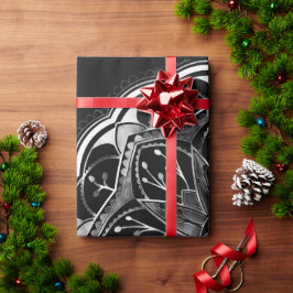 Papel De Presente Black and white floral mandala