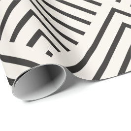 Papel De Presente Black and white geometric pattern with overlapping