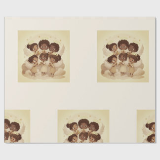 Papel De Presente Black Angel Christmas Choir Wrapping Paper 2