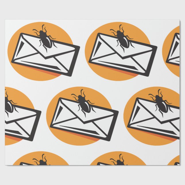 Papel De Presente Black Beetle Insect on Envelope (Aberto)