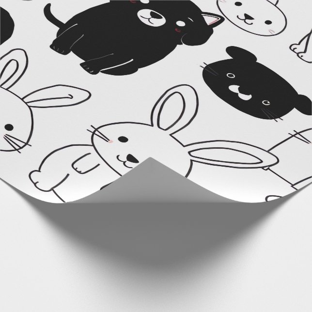 Papel De Presente Black Cat Gift Wrapping Paper  (Ponta)