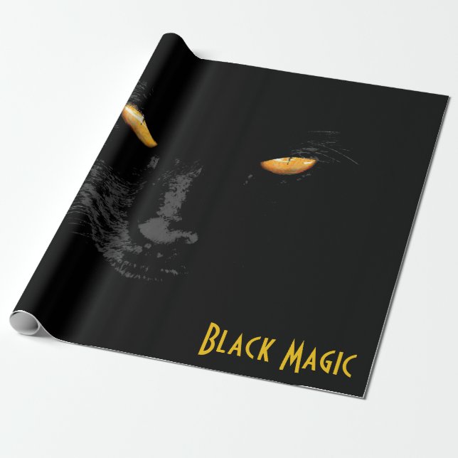 Papel De Presente Black Cat Magic personalizável (Desenrolado)