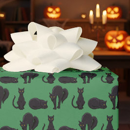 Papel De Presente Black Cats Halloween Witch's Cat Pixel Art Pattern