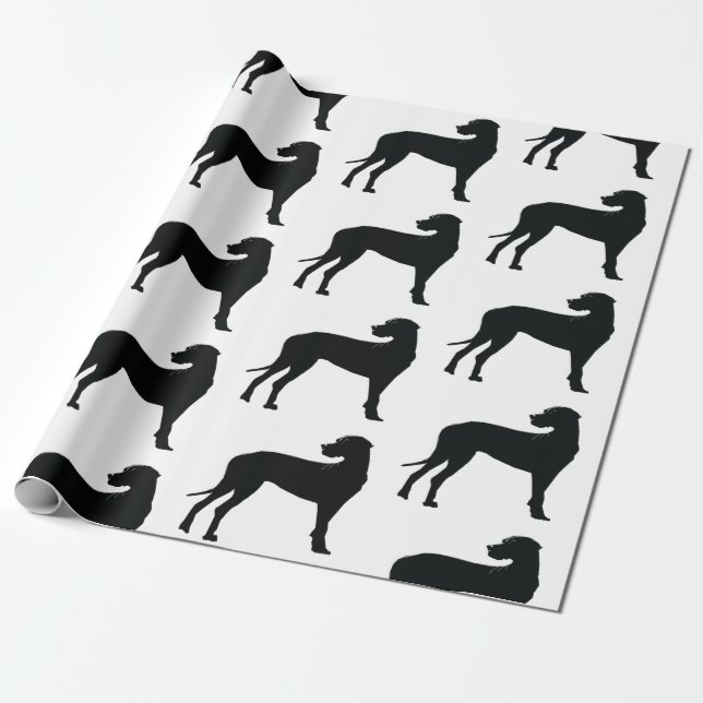 Papel De Presente Black Dane, Big Dog (Desenrolado)