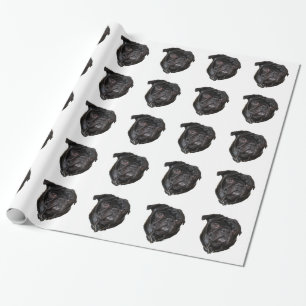 Papel De Presente Black Funny Pug