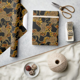 Papel De Presente Black Gold Baroque Glam Aniversário Adulto