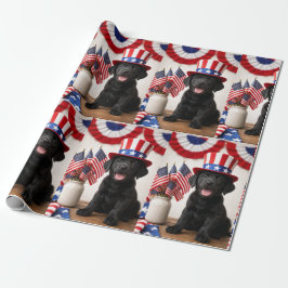 Papel De Presente Black Lab Patriotic Uncle Sam Hat gift 