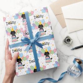 Papel De Presente Black Labradoodle Dog Birthday