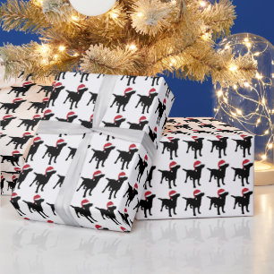 Papel De Presente Black Labrador No Natal