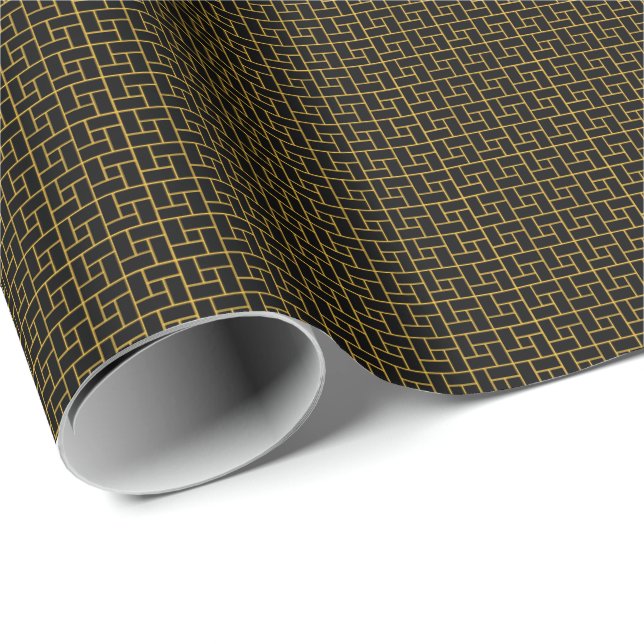 Papel De Presente Black Maze (Ponta do rolo)