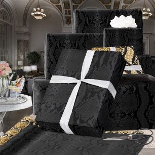 Papel De Presente Black On Black Exotic Boa Constrictor Snakeskin
