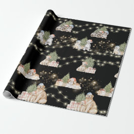 Papel De Presente Black Puppy Magic: Luzes de Natal e Grelha
