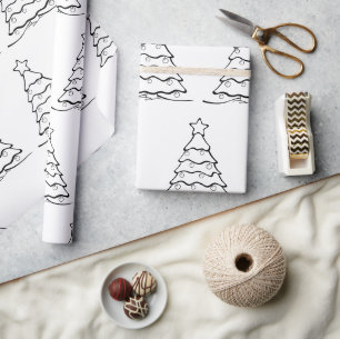 Papel De Presente Black Simple Felry Christmas