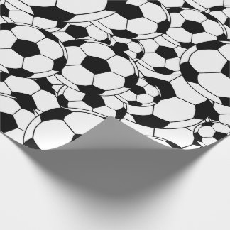 Papel De Presente Black & White Soccer Ball Wrapping Paper Football