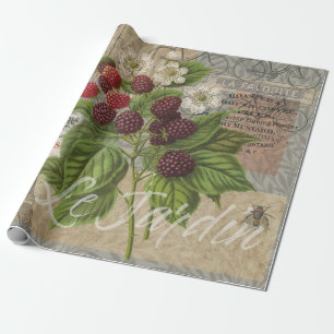 Papel De Presente Blackberry Floral Garden Fllower Butfly Art