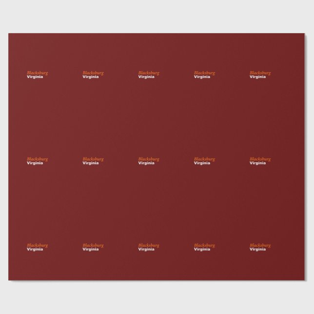 Papel De Presente Blacksburg, Virginia Wrapping Paper (Aberto)