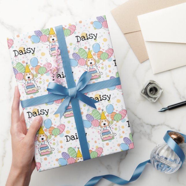 Papel De Presente Blenheim Apricot Cockapoo Cavapoo Dog Birthday (Presentear)