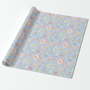 Papel De Presente Blocos de Aquarela de Pastel Grande em Azul