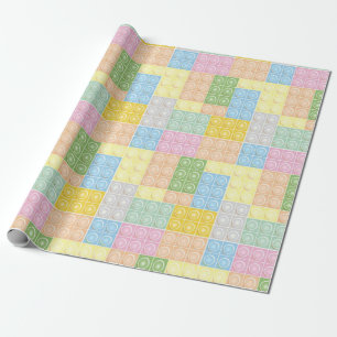 Papel De Presente Blocos de Construção de Pastel