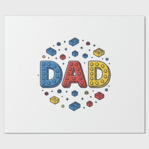 Papel De Presente Blocos de Construção do Papai Design Vetorial Vint