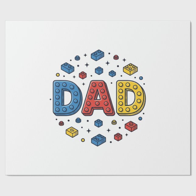 Papel De Presente Blocos de Construção do Papai Design Vetorial Vint (Aberto)