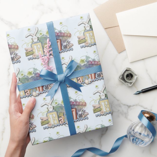 Papel De Presente Blocos e Felz pascoa de Bunnies (Presentear)