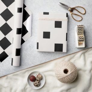 Papel De Presente Blocos Pretos Modernos