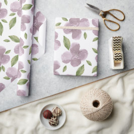 Papel De Presente Blooms Roxos