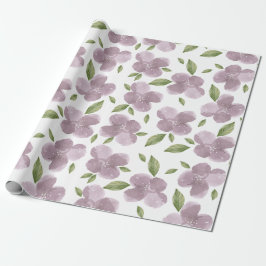 Papel De Presente Blooms Roxos