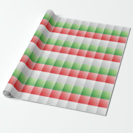 Papel De Presente Bloqueio de cores vermelho, branco e verde