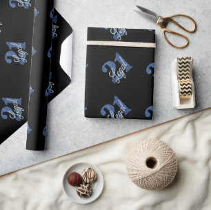 Papel De Presente Blue 21 e Legal   Faux Glitter aniversário de 21 