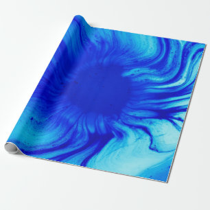 Papel De Presente Blue and teal abstract painting