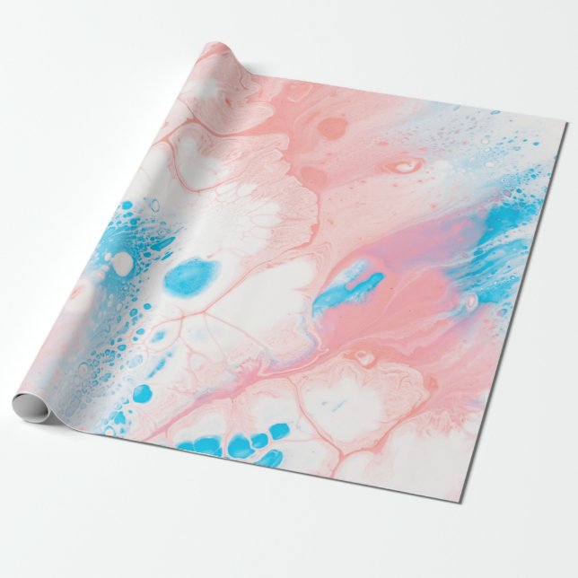 Papel De Presente Blue and white abstract painting (Desenrolado)