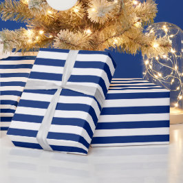 Papel De Presente Blue and White Stripes