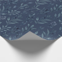 Blue Botanic Leaves Watercolor
